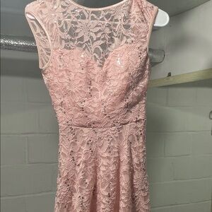 Elegant Pink Lace Dress